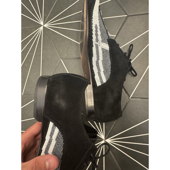Donald Pliner Glass Beaded Black and White Made in Italy Shoes Size 9.5 M main image 8